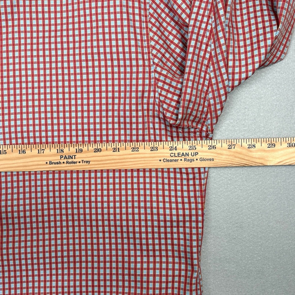 Robert Graham Shirt 2XL Red Checkered Geometric Long Sleeve Abstract Flip Cuff - Picture 9 of 12